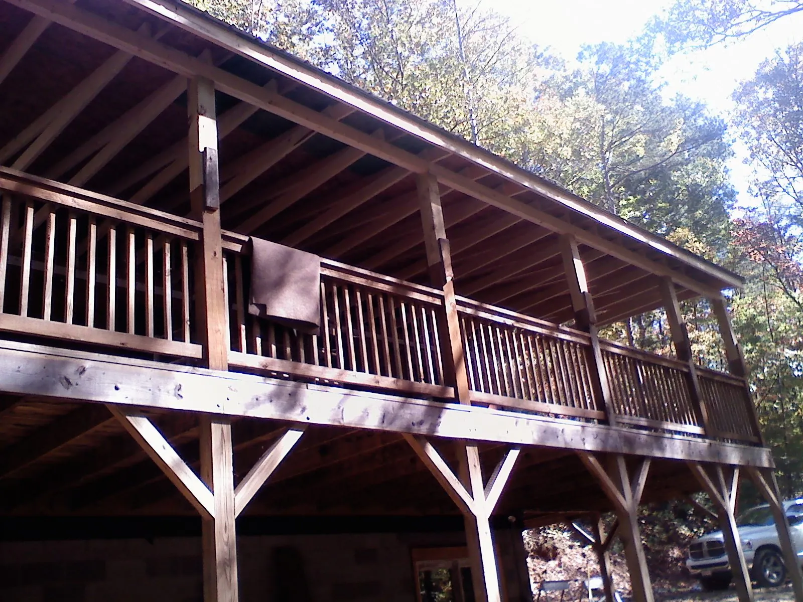 Timber framing under a new elevated porch and deck — Roof Leak Repair in Eldridge by Roofing Brothers